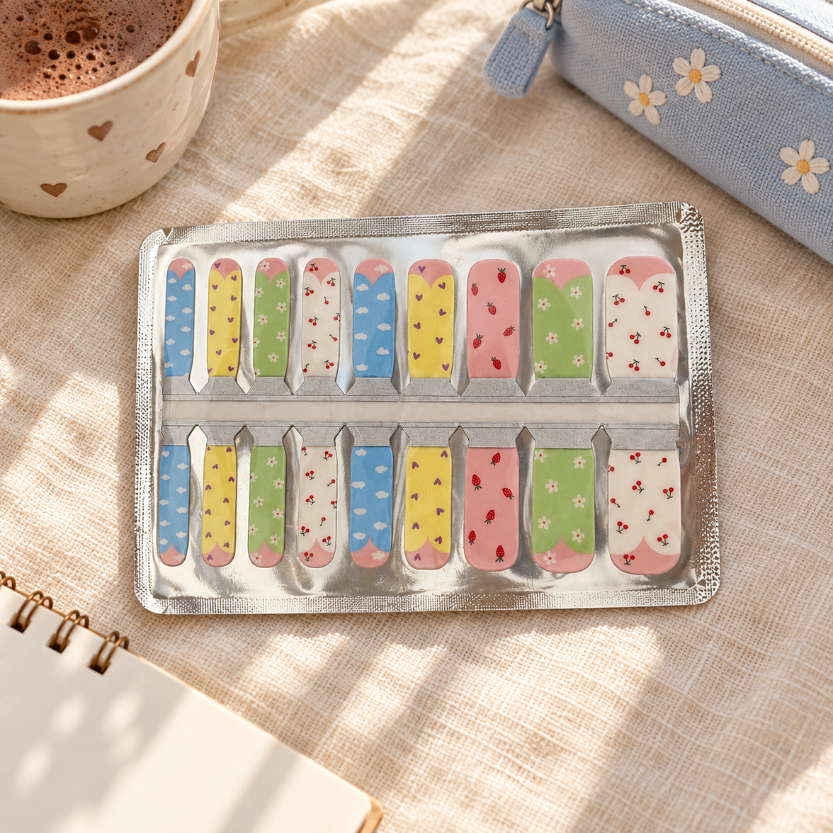 Kids Pastel Fruit Floral Nail Wraps