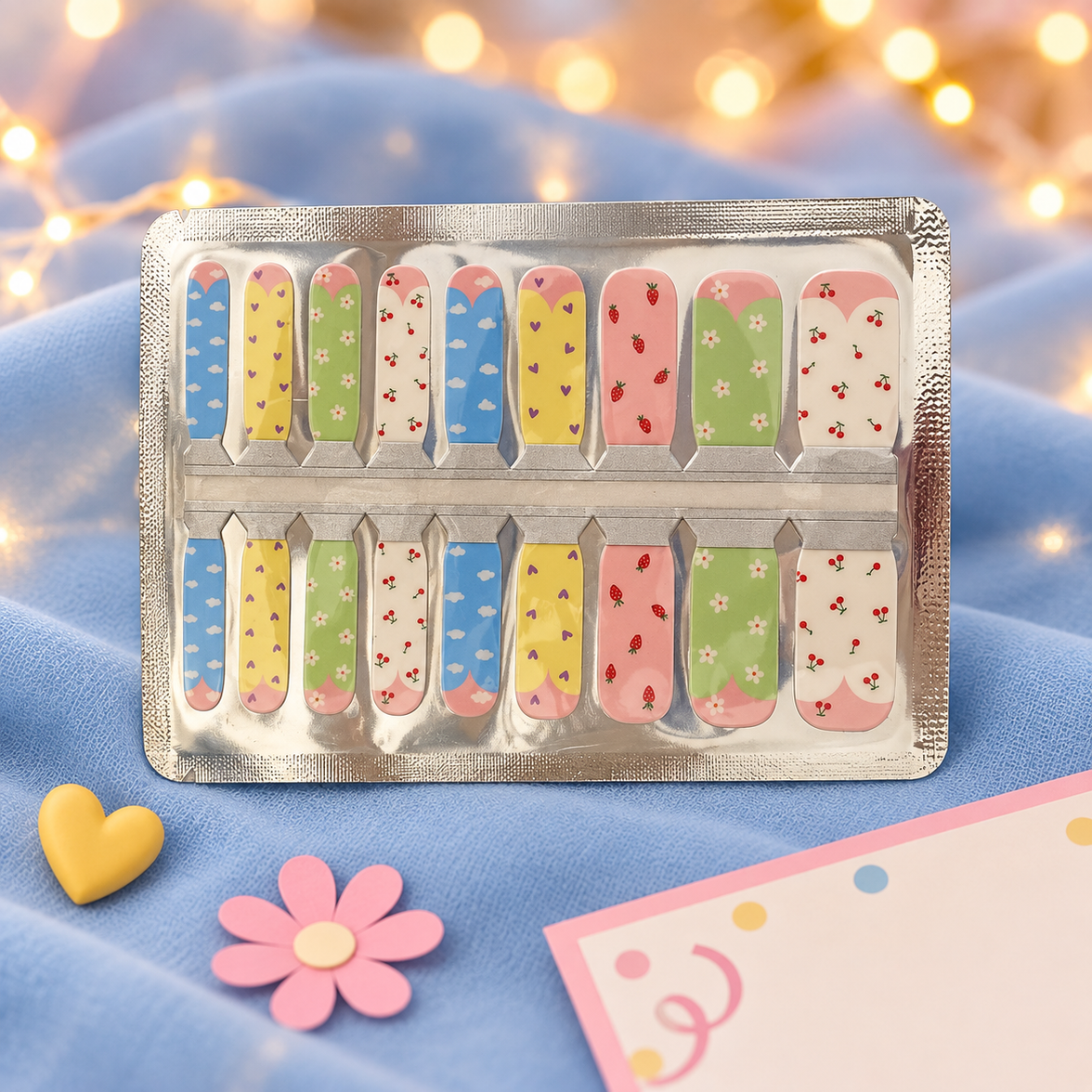 Kids Pastel Fruit Floral Nail Wraps