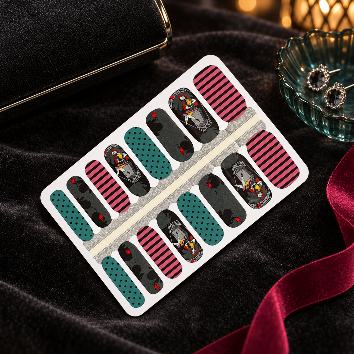 Black Gothic Tarot Halloween Nail Wraps