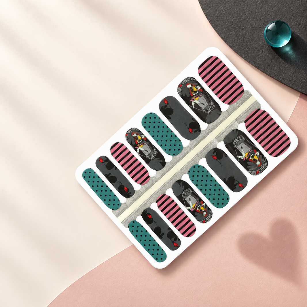 Black Gothic Tarot Halloween Nail Wraps