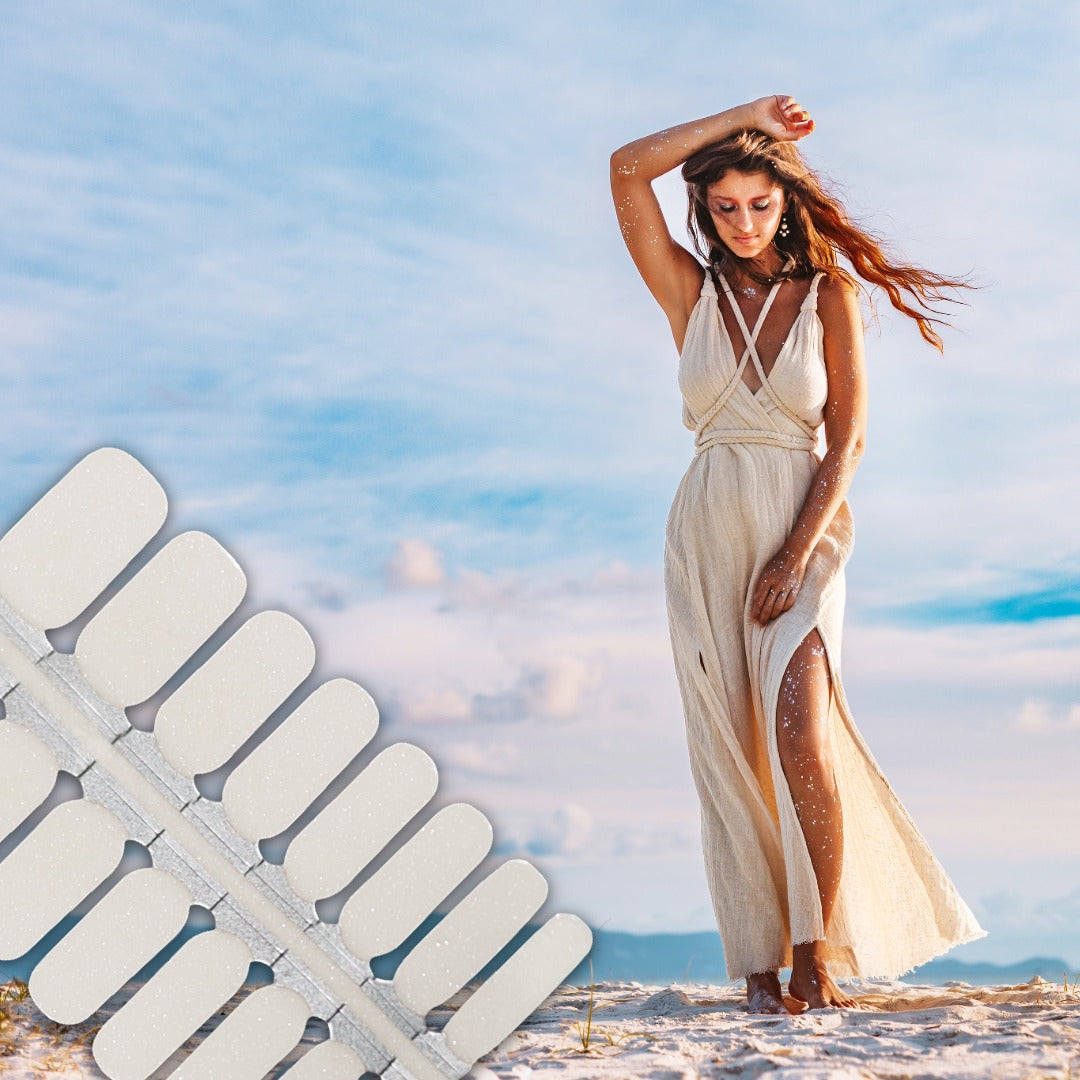 Frosted Pearl Glitter Nailwraps