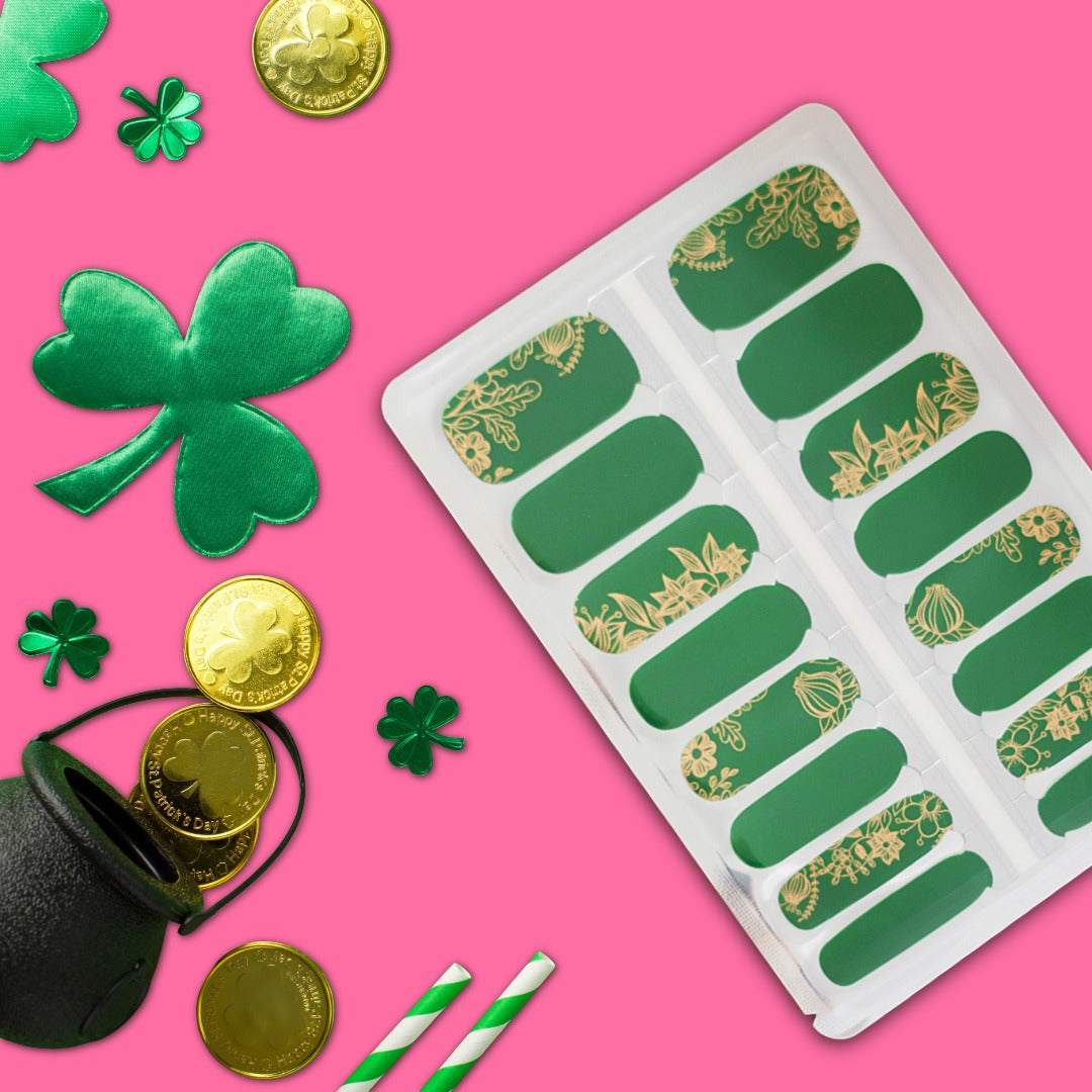 Emerald Gold Garden Nailwraps – St Paddy’s Day Edition