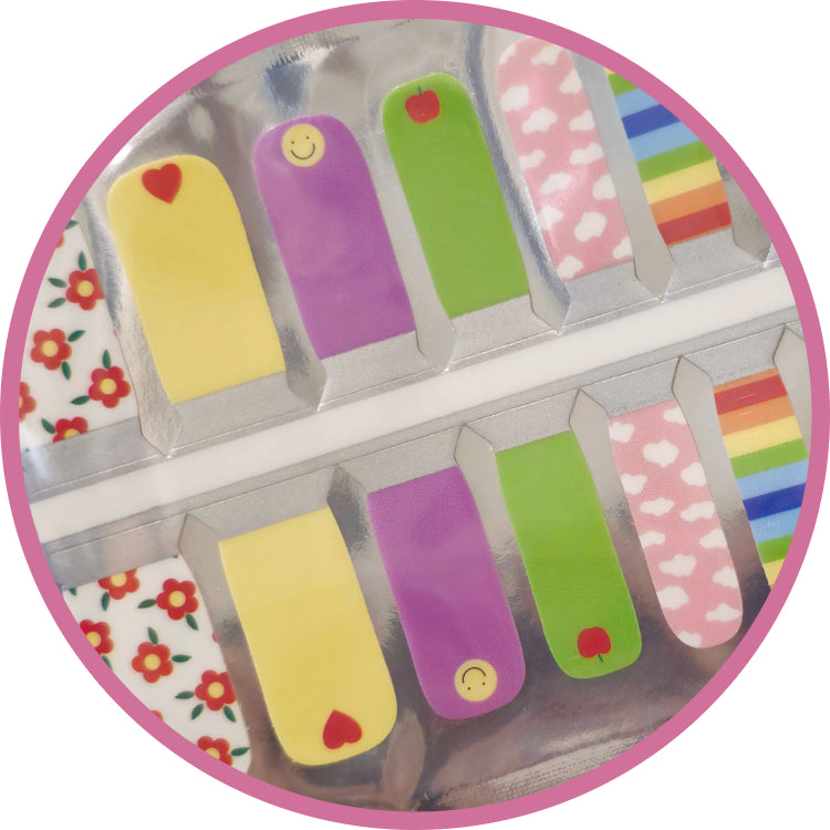 Children's happy rainbow nailwraps