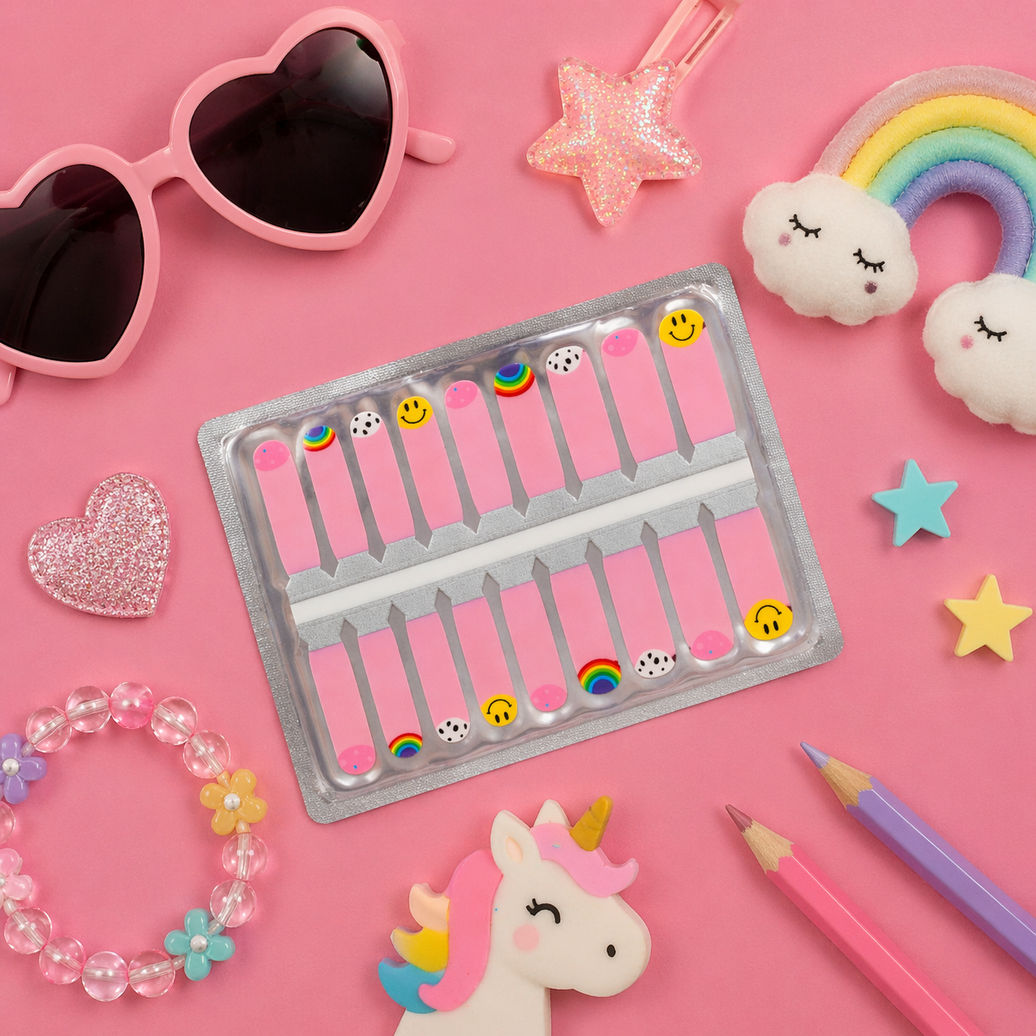 Happy Rainbow Kids Nail Wraps