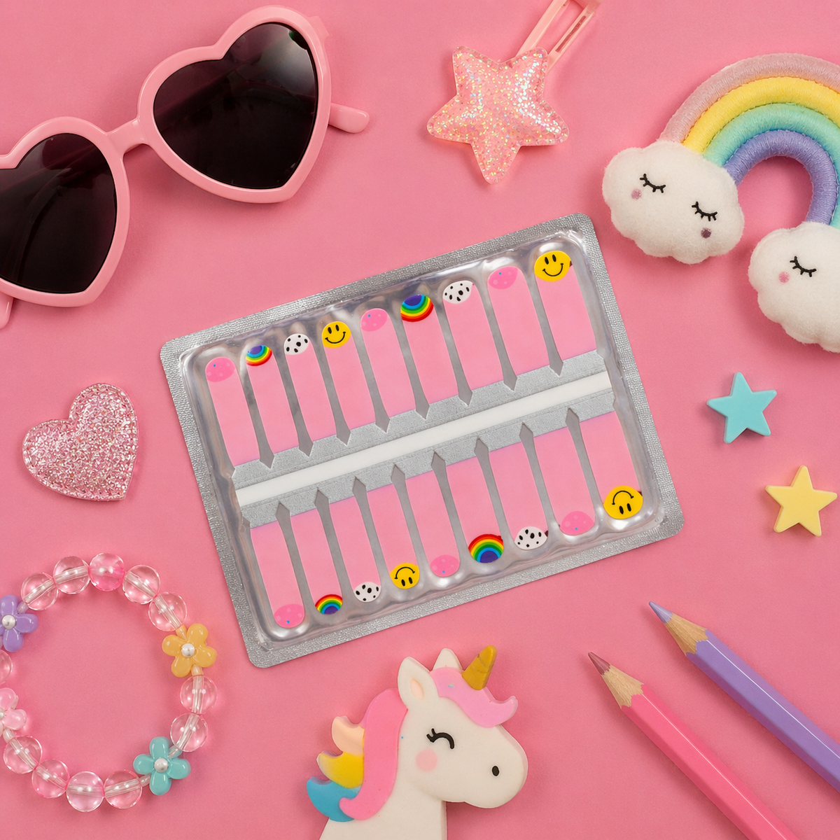 Children's Happy Rainbow Nailwrap Set