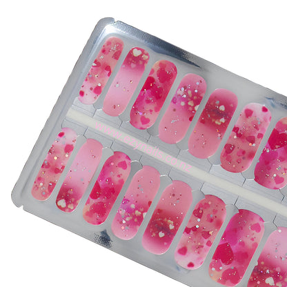 Pink Heart Confetti Nailwraps – A Party at Your Fingertips!