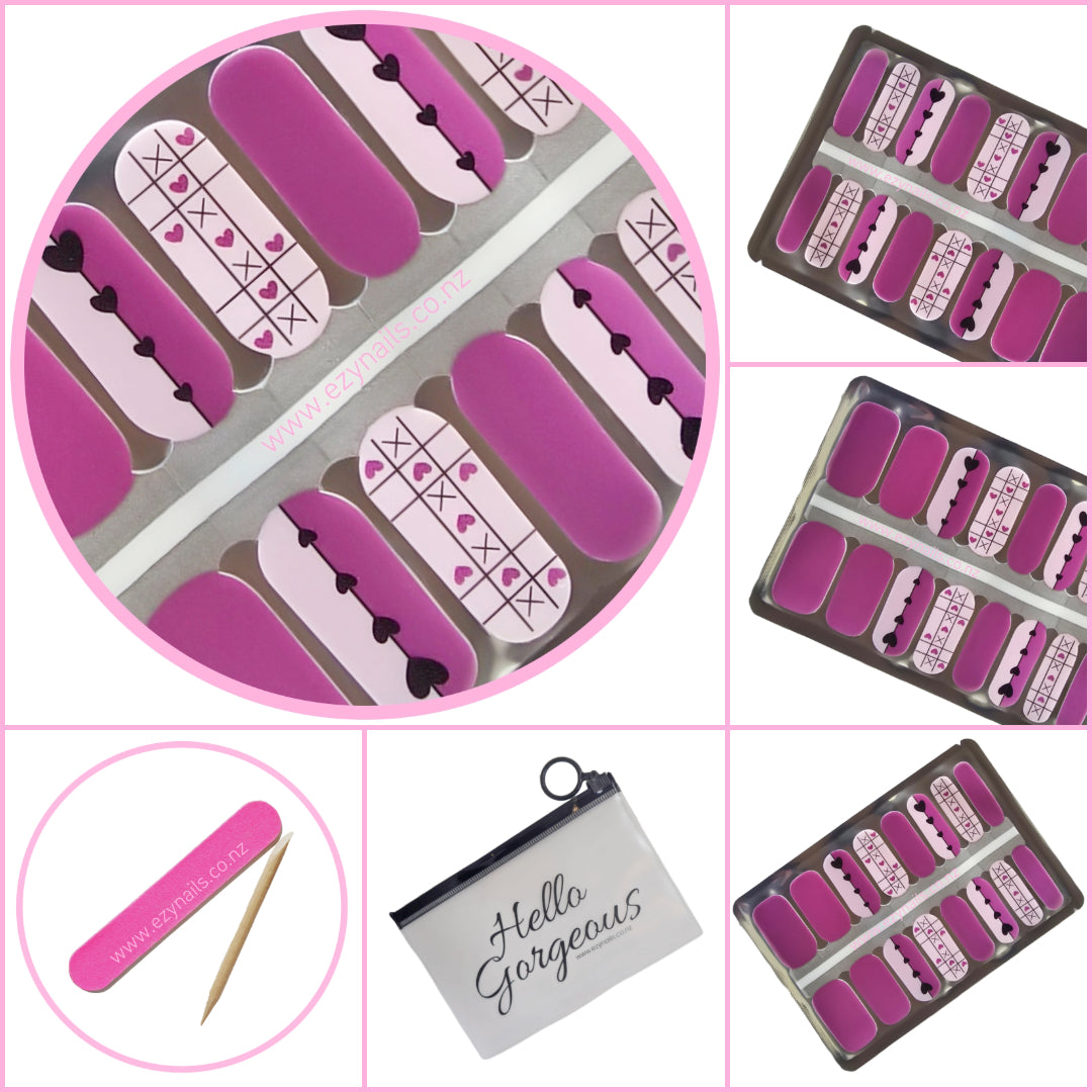 Tic-Tac-Heart Nailwraps – Pink Perfection