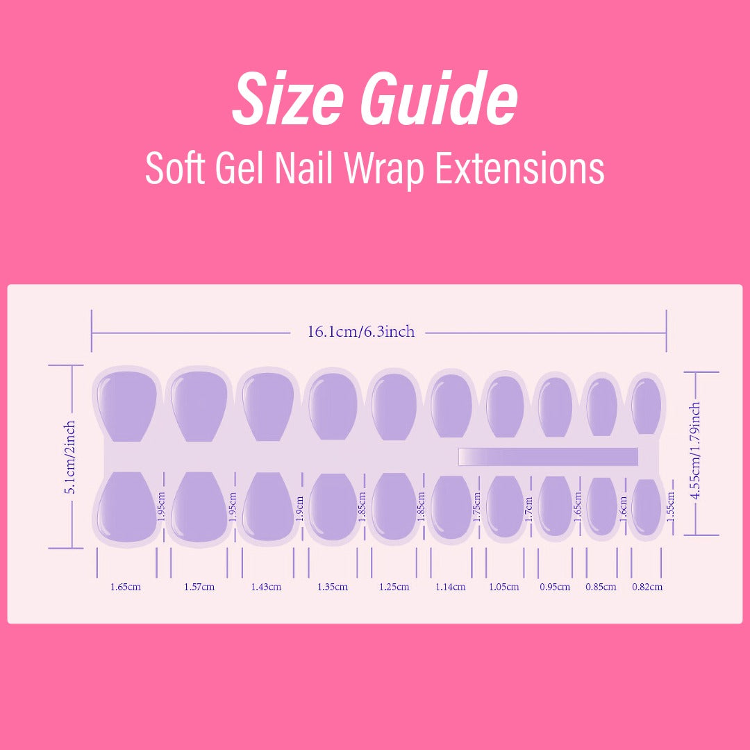 Bold Solid Colour Soft Gel Nail Wrap Extension