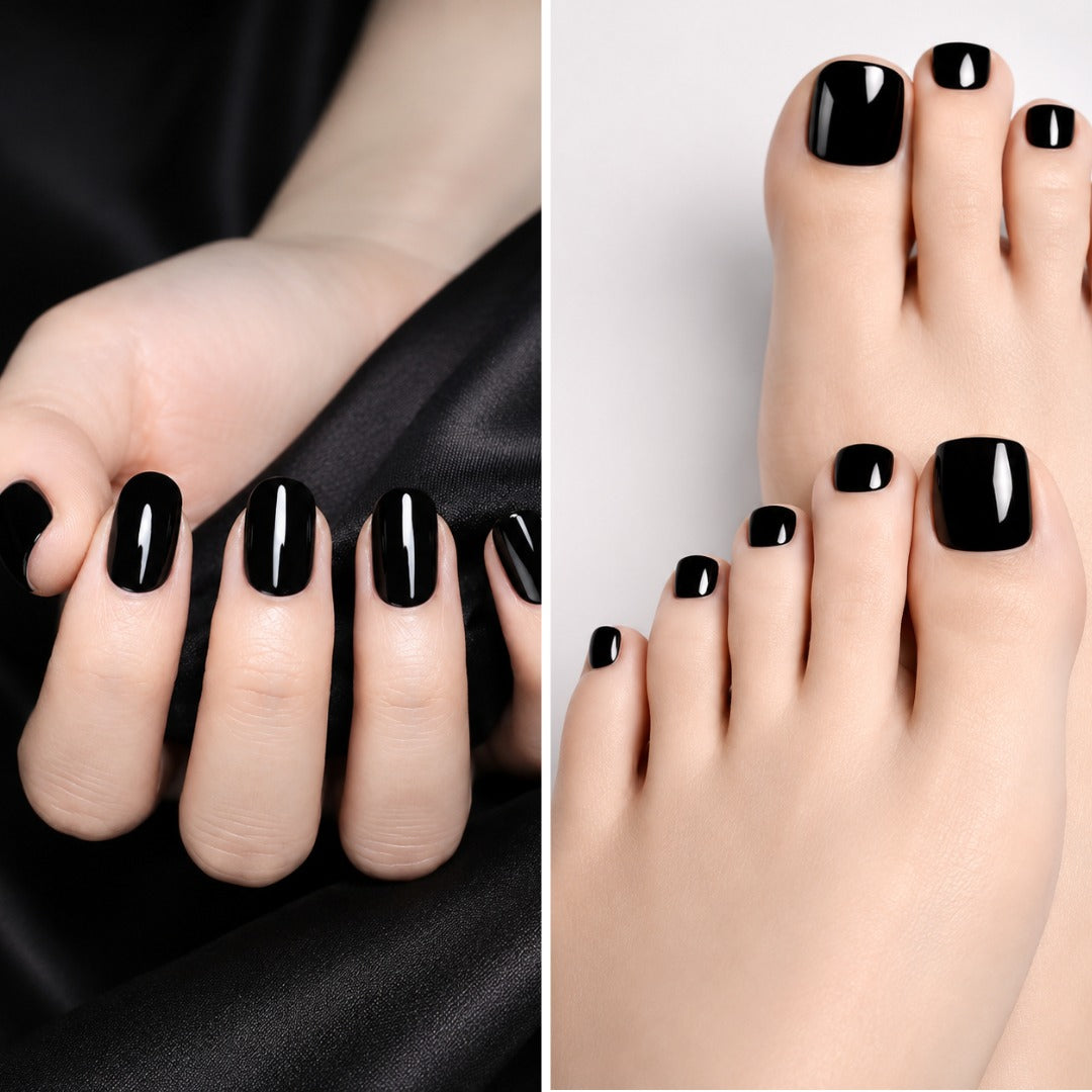 The EZYNails Mani-Pedi Gel Wraps - Midnight black